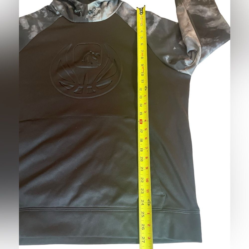 AND1 Hoodie Black and Grey Tie Dye Pullover Hoodie Raised Logo Mens Large - Picture 10 of 11
